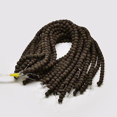 Natural Lava Rock Round Bead Strands G-I124-10mm-12-1