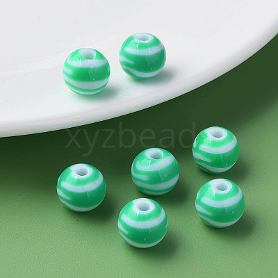 Opaque Striped Acrylic Beads LS-MACR-S373-27A-07-1