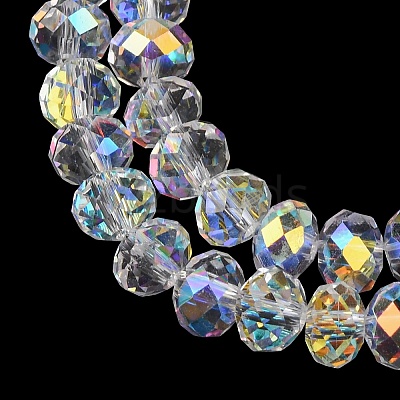 Electroplate Transparent Glass Beads Strands EGLA-A046-01B-21-1