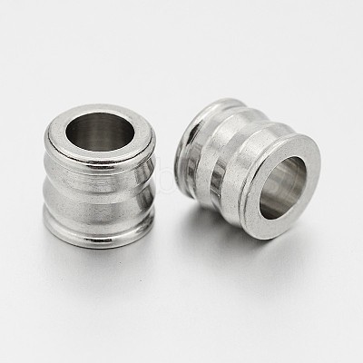 Tarnish Resistant Column 201 Stainless Steel Large Hole Beads STAS-N062-42P-1