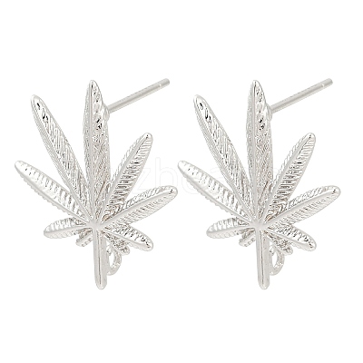 Brass Stud Earring Findings KK-Z099-04P-01-1