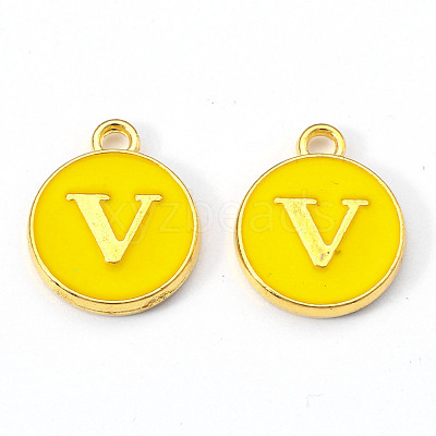 Golden Plated Alloy Enamel Charms X-ENAM-S118-09V-1