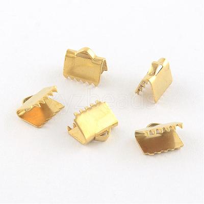 304 Stainless Steel Ribbon Crimp Ends STAS-Q187-04G-1