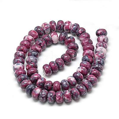 Synthetic Ocean White Jade Beads Strands G-S257-5x10mm-09-1