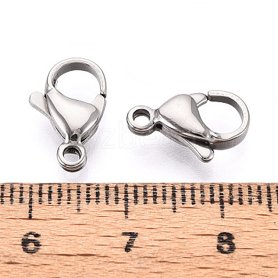 304 Stainless Steel Lobster Claw Clasps STAS-T065-13mm-34P-1