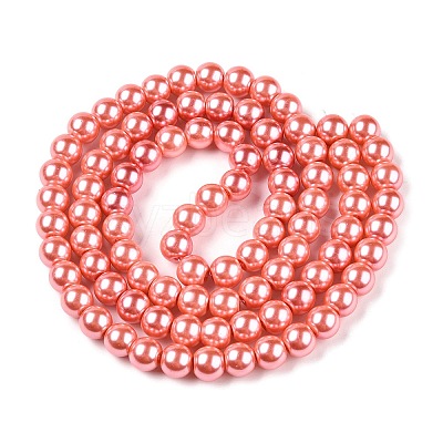 Baking Paint Pearlized Glass Pearl Round Bead Strands HY-Q003-10mm-77-A-1