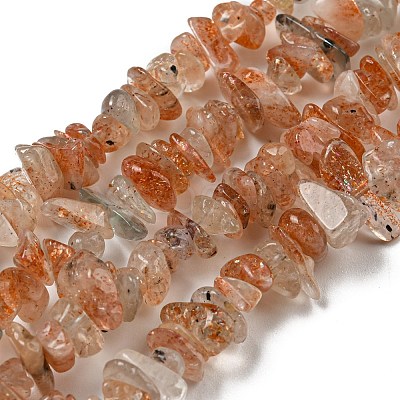 Natural Arusha Sunstone Chip Beads Strands G-G905-13-1