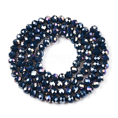 Electroplate Glass Beads Strands EGLA-A044-P4mm-B16-1