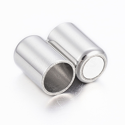 Smooth 304 Stainless Steel Magnetic Clasps with Glue-in Ends STAS-H402-22P-5mm-1