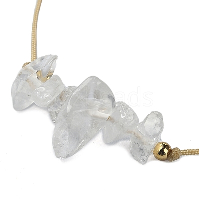 Natural Quartz Crystal Chips Braided Bead Bracelets BJEW-JB09851-04-1