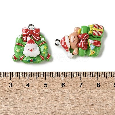 Christmas Opaque Resin Pendants RESI-I352-01P-01-1