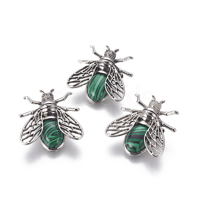 Synthetic Malachite Brooches G-A176-D02-1