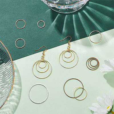 200Pcs 20 Style Brass Linking Rings KK-CA0003-54-1
