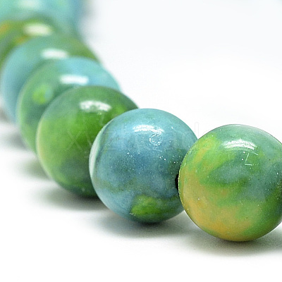 Synthetic Ocean White Jade Beads Strands G-S254-6mm-C01-1