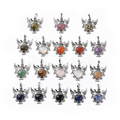 Natural & Synthetic Mixed Gemstone Pendants G-P496-04P-1