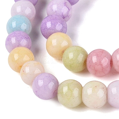 Ombre Effect Opaque Crackle Glass Beads Strands GLAA-Q106-01A-A09-1