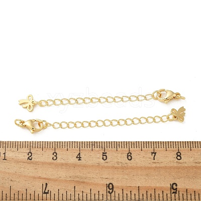 Brass Lobster Clasps & Ends with Chain KK-R120-05G-1