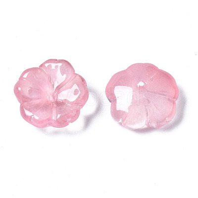 Transparent Spray Painted Imitation Jade Glass Beads GLAA-Q089-003-E004-1
