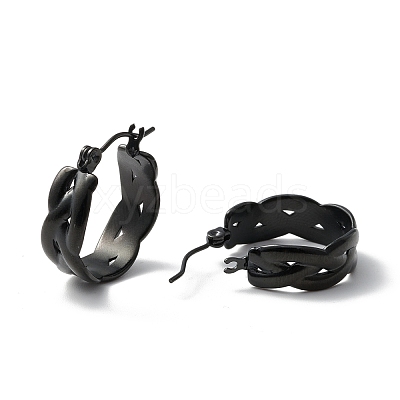 304 Stainless Steel Wide Chunky Hoop Earrings for Women Ion Plating(IP) EJEW-P197-04EB-1