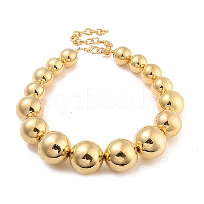 CCB Chunky Bead Ball Iron Chain Necklaces NJEW-K261-04G-1