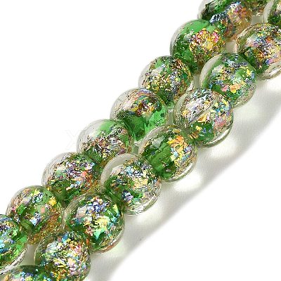 Handmade Dichroic Foil Glass Beads Strands DICH-U001-02B-1