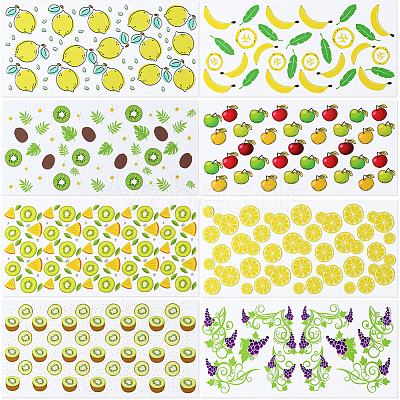 8Pcs 8 Styles PVC Plastic Waterproof Decorative Sticker Labels DIY-SP0004-93C-1