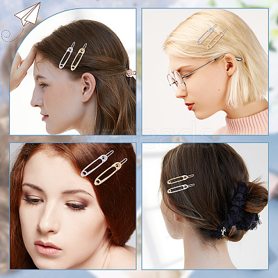 40Pcs 2 Colors Zinc Alloy Hair Pin PHAR-CP0001-09-1