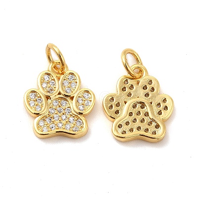 Rack Plating Brass Micro Pave Cubic Zirconia Charms X-KK-F851-07G-1