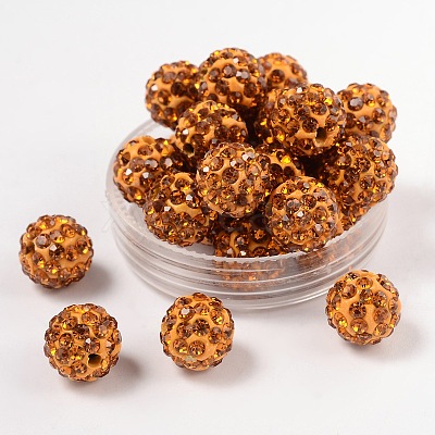 Pave Disco Ball Beads X1-RB-A130-10mm-14-1