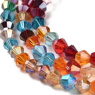 Transparent Electroplate Glass Beads Strands EGLA-A039-T4mm-B29-1