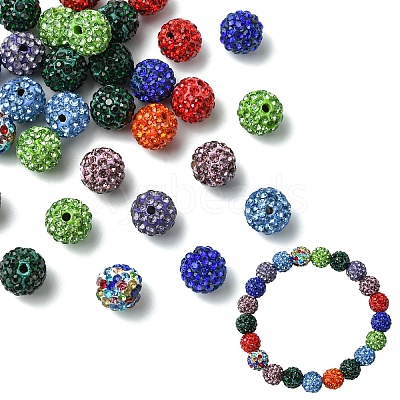 30Pcs Pave Disco Ball Beads RB-YW0001-14M-1