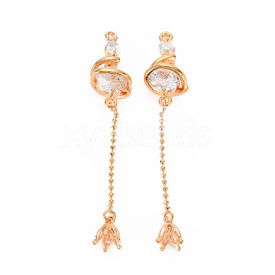 Brass Micro Pave Cubic Zirconia Peg Bails Big Pendants KK-N232-278-1