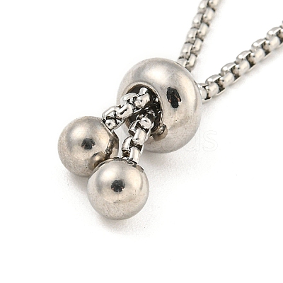 Non-Tarnish Adjustable 304 Stainless Steel Box Chain Slider Bracelet Making MAK-L038-001P-01-1