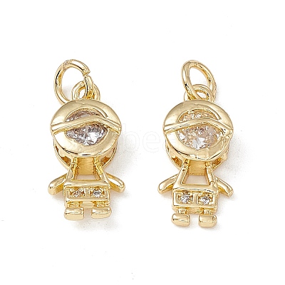 Brass Micro Pave Cubic Zirconia Pendants KK-E068-VB202-1