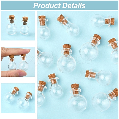 12Pcs 3 Styles Glass Bottles AJEW-FS0001-20-1