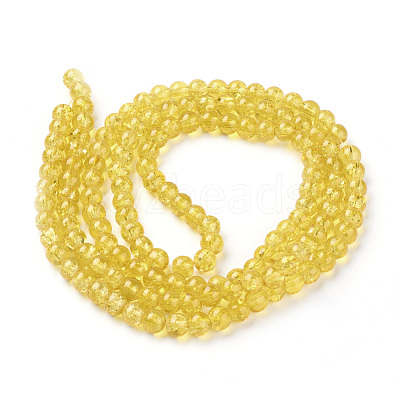 Spray Painted Crackle Glass Beads Strands CCG-Q001-6mm-10-1