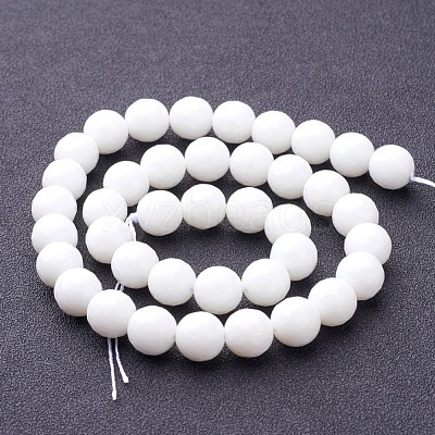 Synthetic White Agate Beads Strands X-G-D419-10mm-01-1