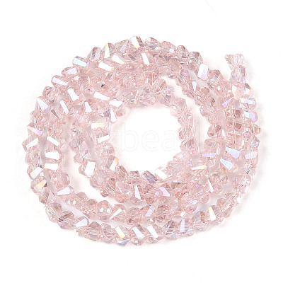 Electroplate Transparent Glass Beads Strands X-GLAA-N021-4mm-10-1