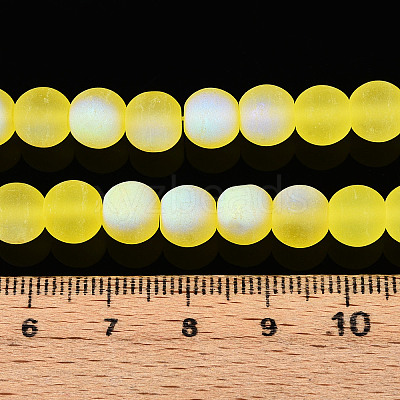 Frosted Transparent Glass Beads Strands GLAA-T032-T8mm-MBB12-1