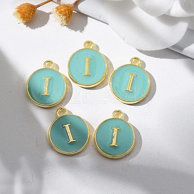 Golden Plated Alloy Enamel Charms X-ENAM-S118-05I-1