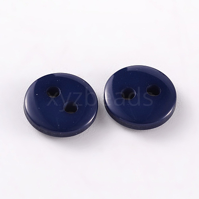 2-Hole Flat Round Resin Sewing Buttons for Costume Design BUTT-E119-24L-11-1