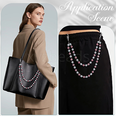 1Pc Polymer Clay Rhinestone Round Beaded Pants Chains AJEW-BM0001-29A-02-1