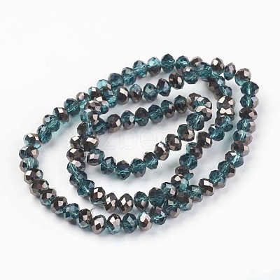 Electroplate Transparent Glass Beads Strands EGLA-A034-T4mm-P02-1