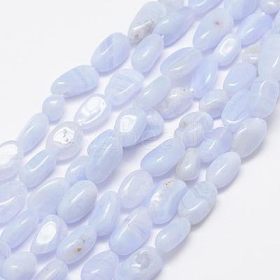 Natural Blue Lace Agate Beads Strands G-F521-27-1