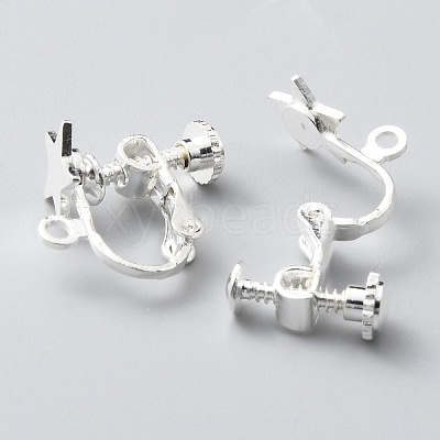 Star Brass Clip-on Earring Findings KK-TAC0005-02S-1