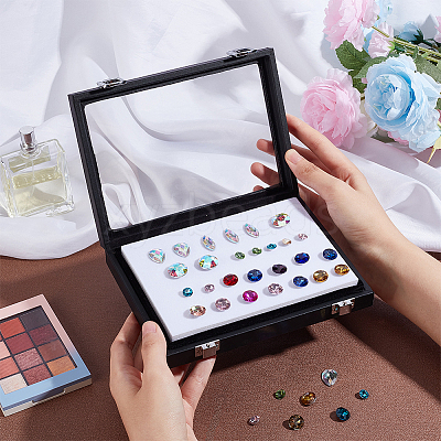 Rectangle PU Leather Loose Diamond Presentation Boxes with Sponge Inside CON-WH0089-31-1