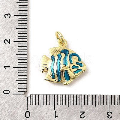 Brass Enamel Pendants KK-I378-13G-D-1