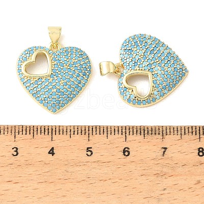 Brass Micro Pave Sky Blue Cubic Zirconia Pendants CU-CBA6938-07G-02-1