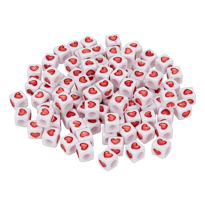 Opaque White Acrylic European Beads OPDL-FS0001-02A-1