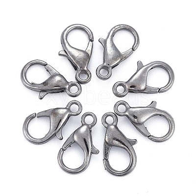 Black Tone Zinc Alloy Lobster Claw Clasps X-E102-B-1